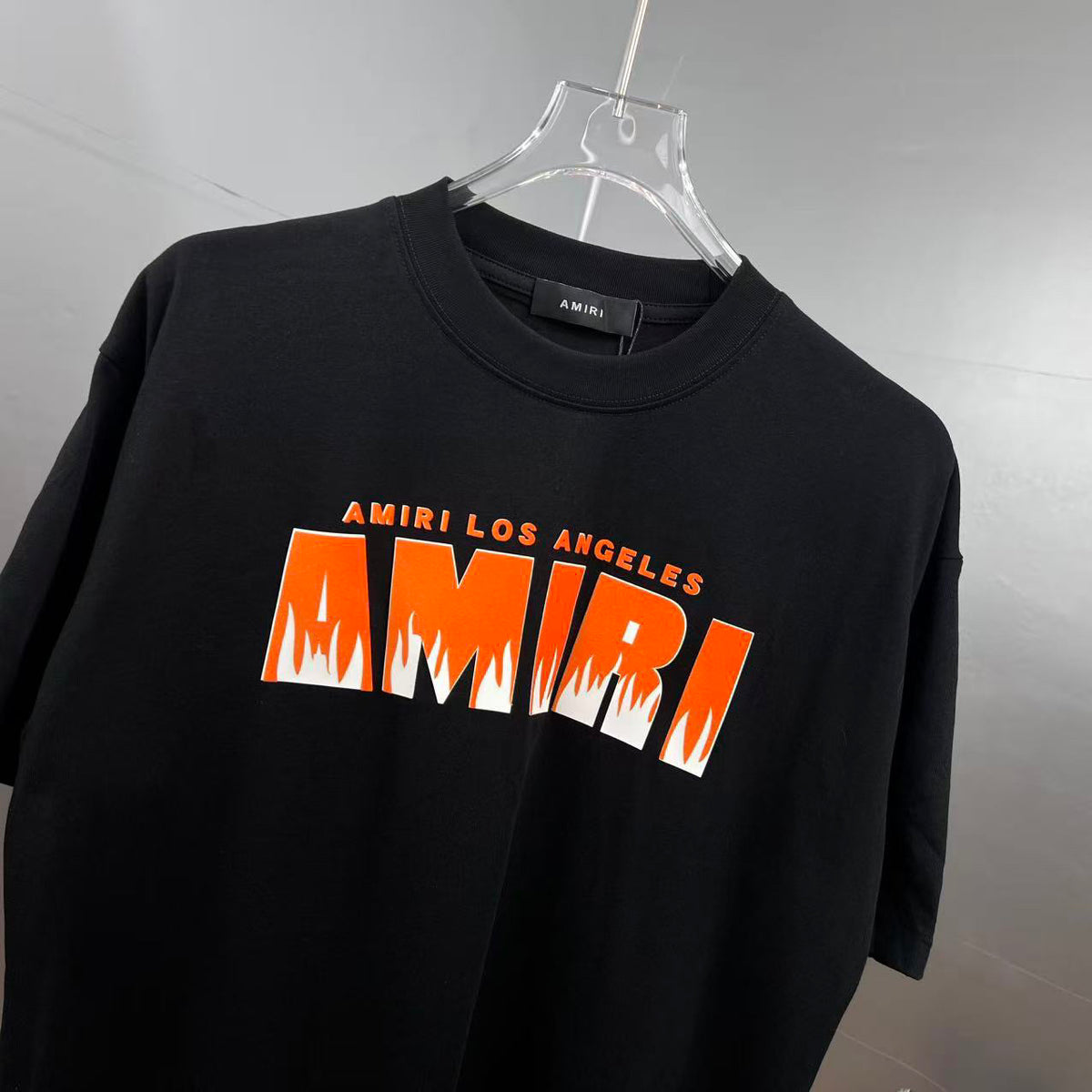 AMIRI Los Angeles Flame Logo Graphic Short‑Sleeve Tee