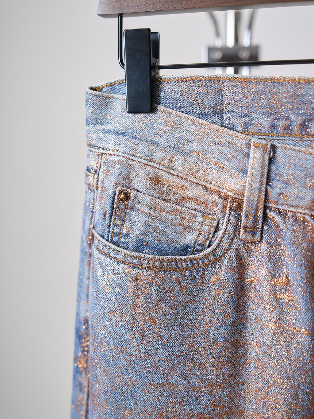 Acne Studios Metallic Gradient Wide‑Leg Jeans