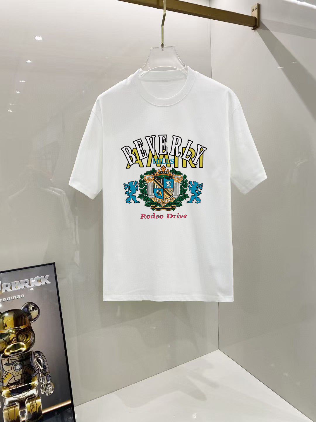 AMIRI Beverly Hills Rodeo Drive Crest Graphic Crew Neck Short‑Sleeve T‑Shirt