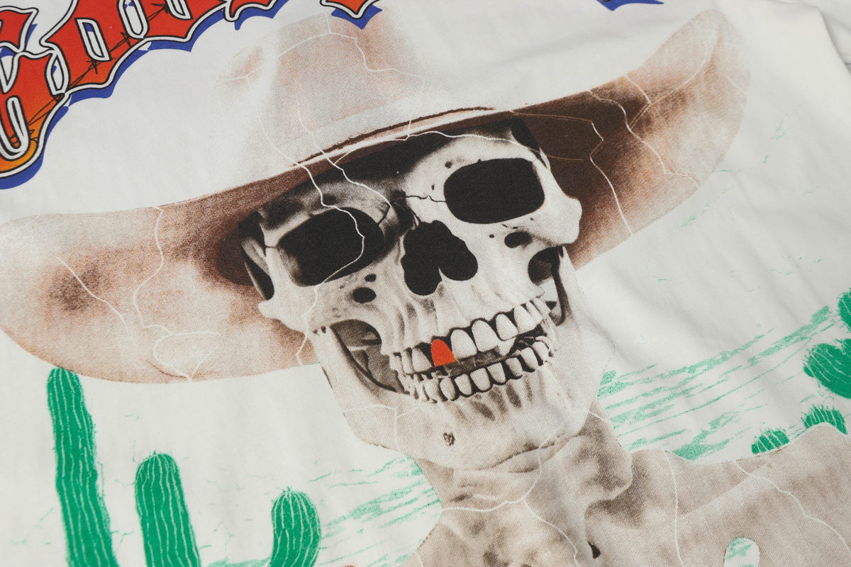 Godspeed Cowboy Skeleton Desert Cactus Double‑Sided Graphic T‑Shirt
