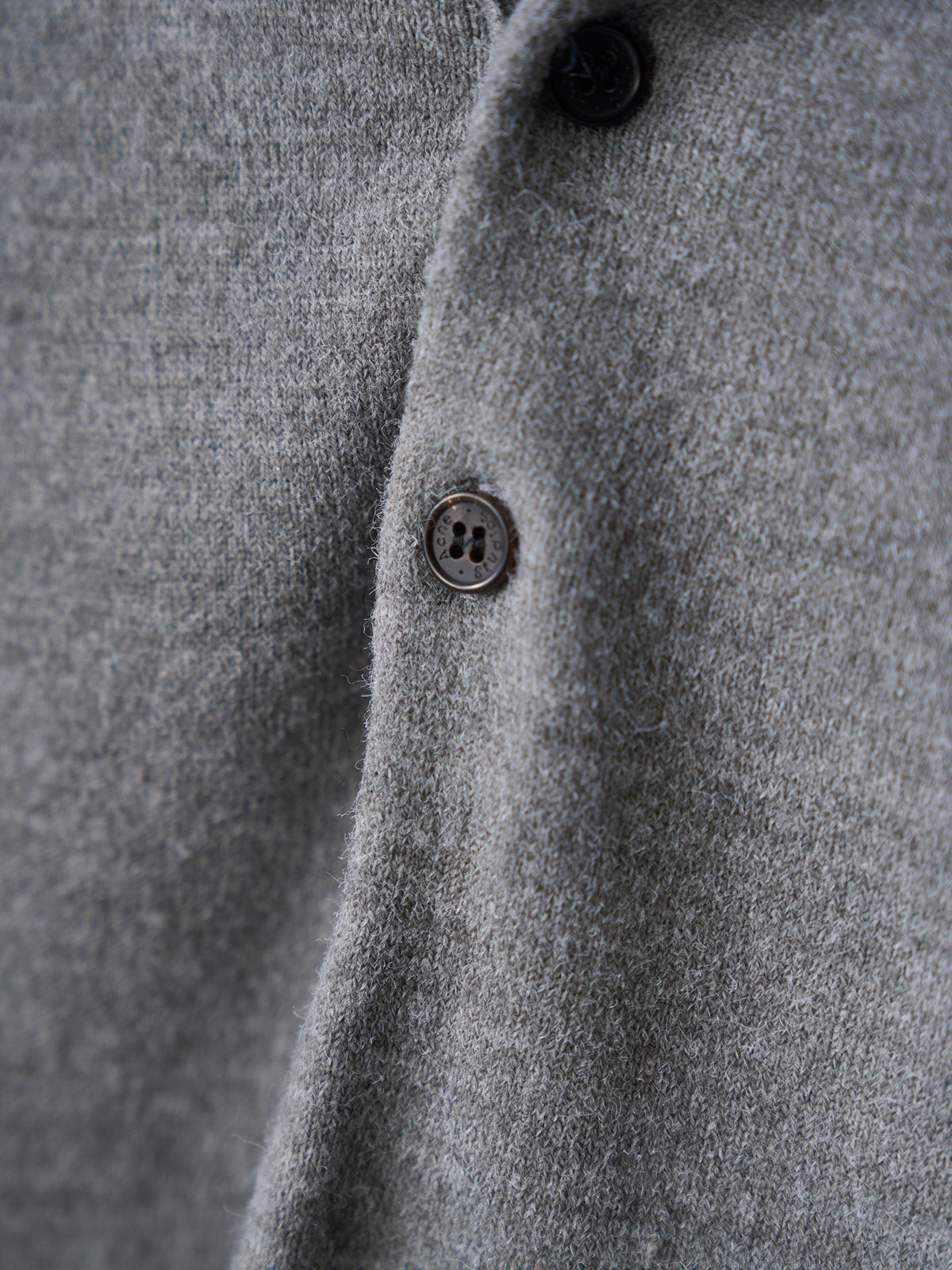 Acne Studios Est.1996 Embroidered Long‑Sleeve Knit Polo Shirt