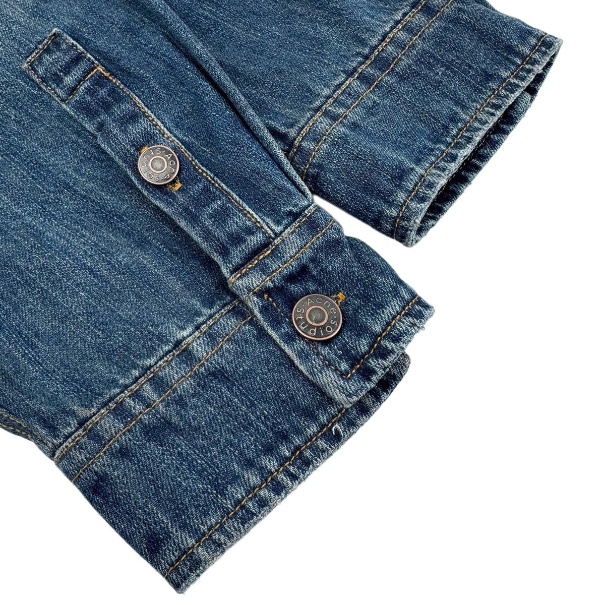 Acne Studios Paint‑Splatter Washed Denim Oversized Long‑Sleeve Shirt‑Jacket