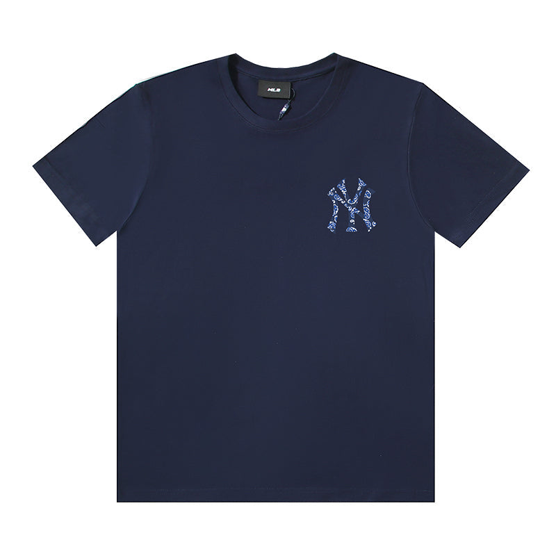 MLB Paisley‑Fill Big Logo Cotton Crew‑Neck Short‑Sleeve T‑Shirt