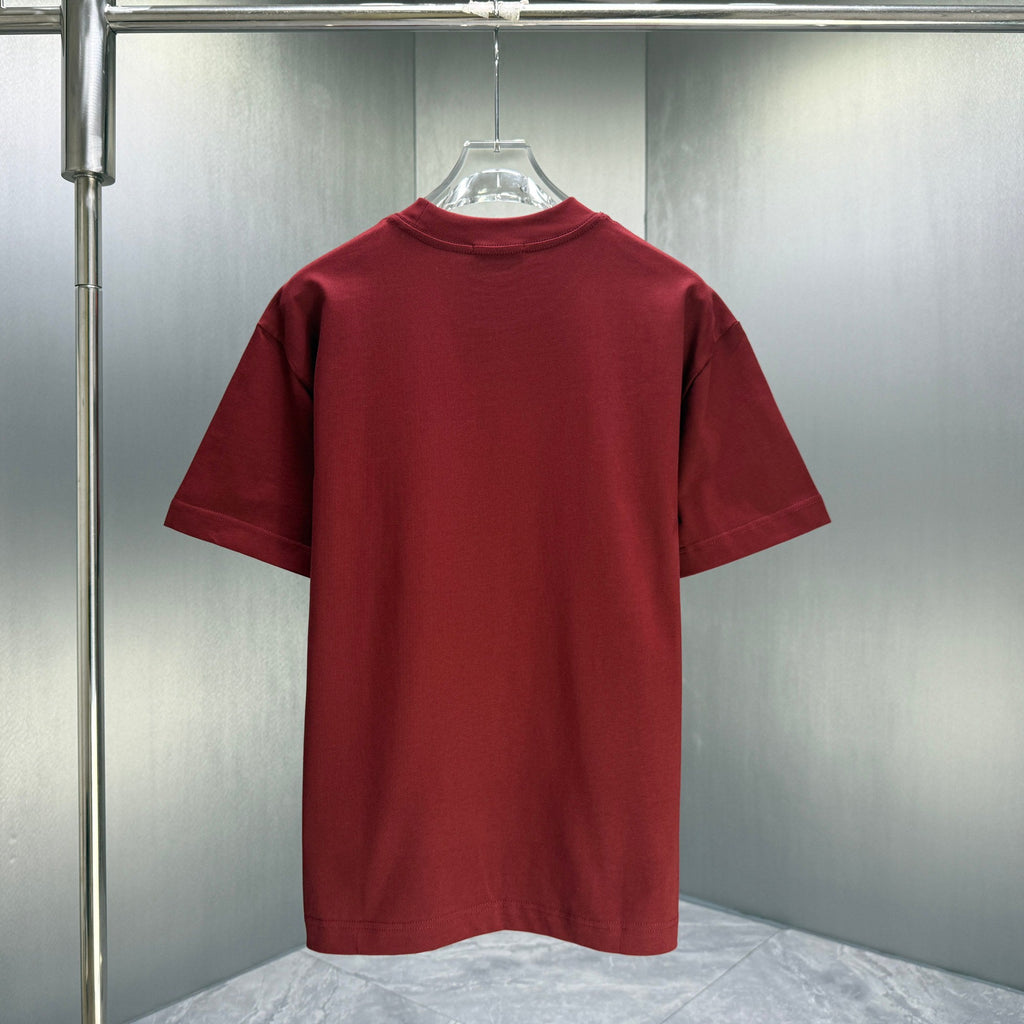 Moncler Script Logo T-Shirt Burgundy