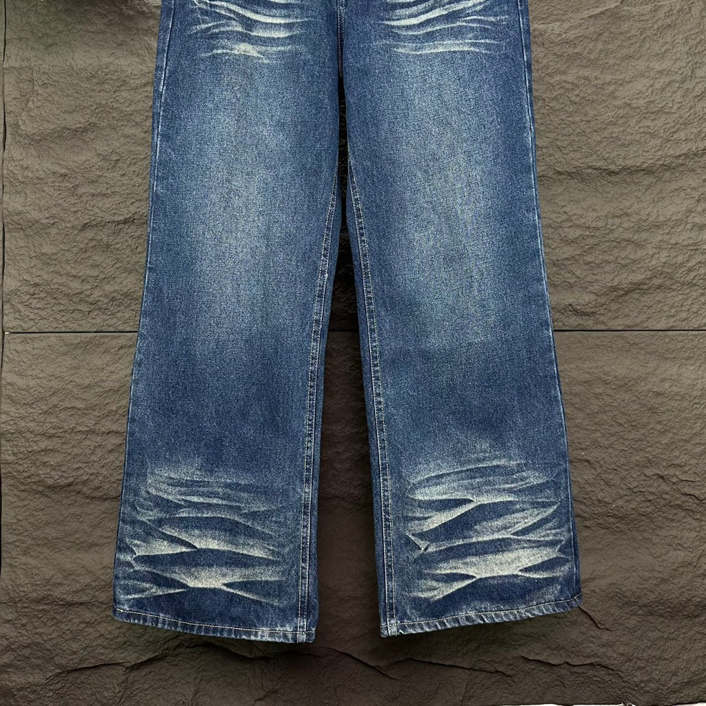 Acne Studios Vintage Whiskering Wide‑Leg Jeans