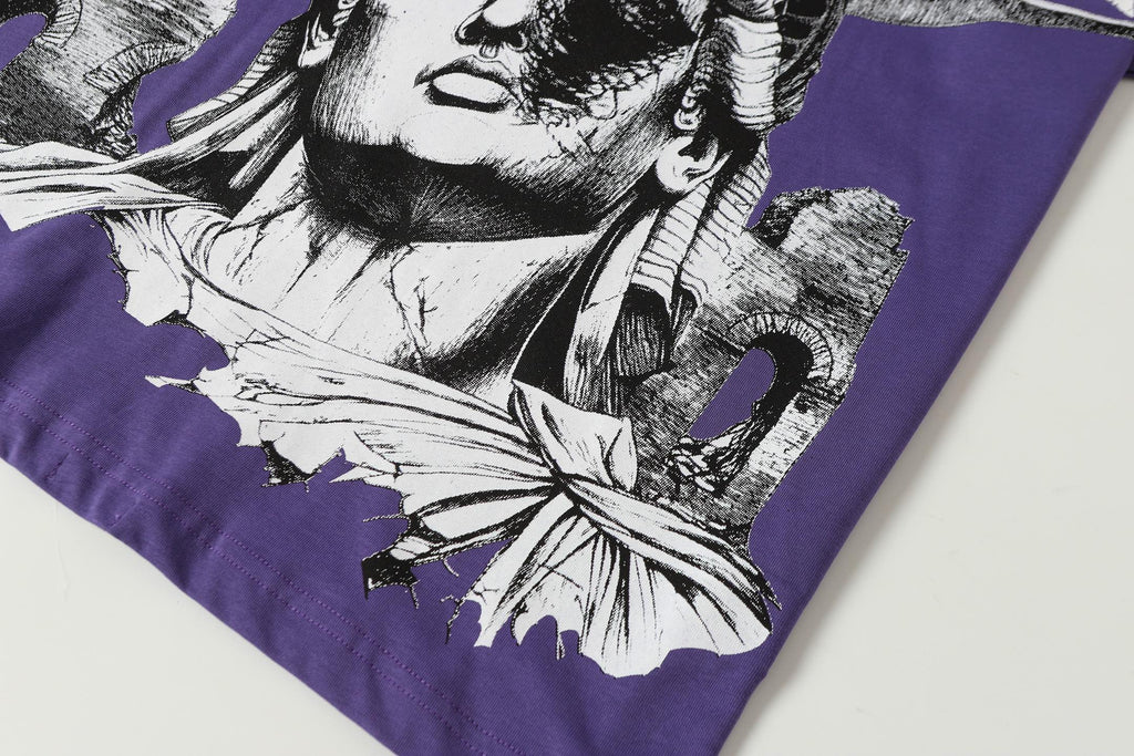 Godspeed Fallen Liberty Ruins Vintage Graphic Tee (Purple)