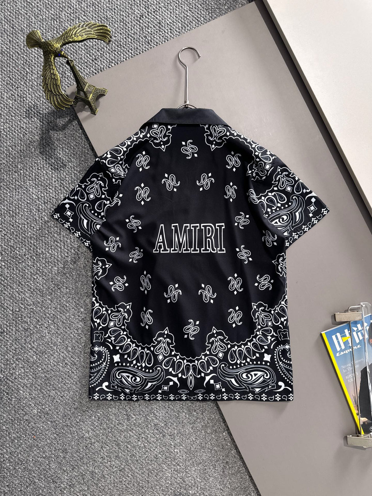 AMIRI Bandana Print Camp Collar Short‑Sleeve Shirt and Shorts Set