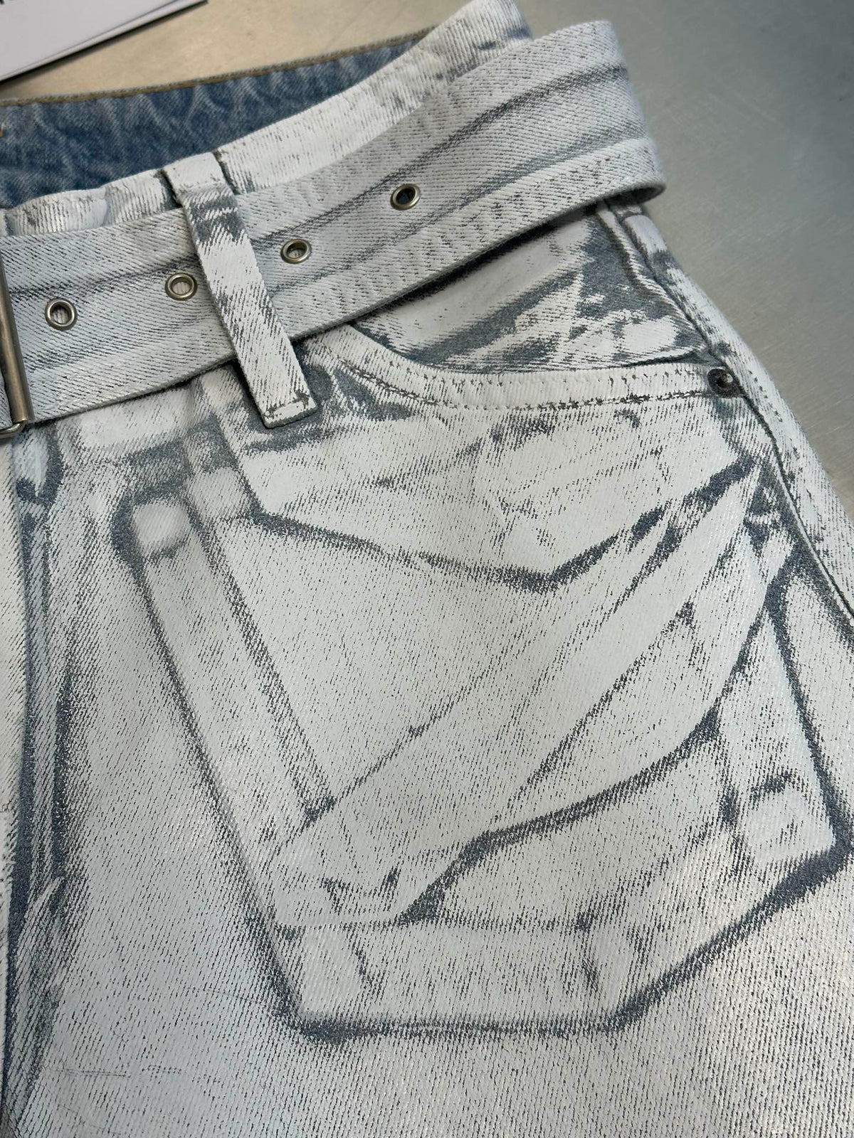 Acne Studios Belt‑Detail Wide‑Leg Denim Jeans
