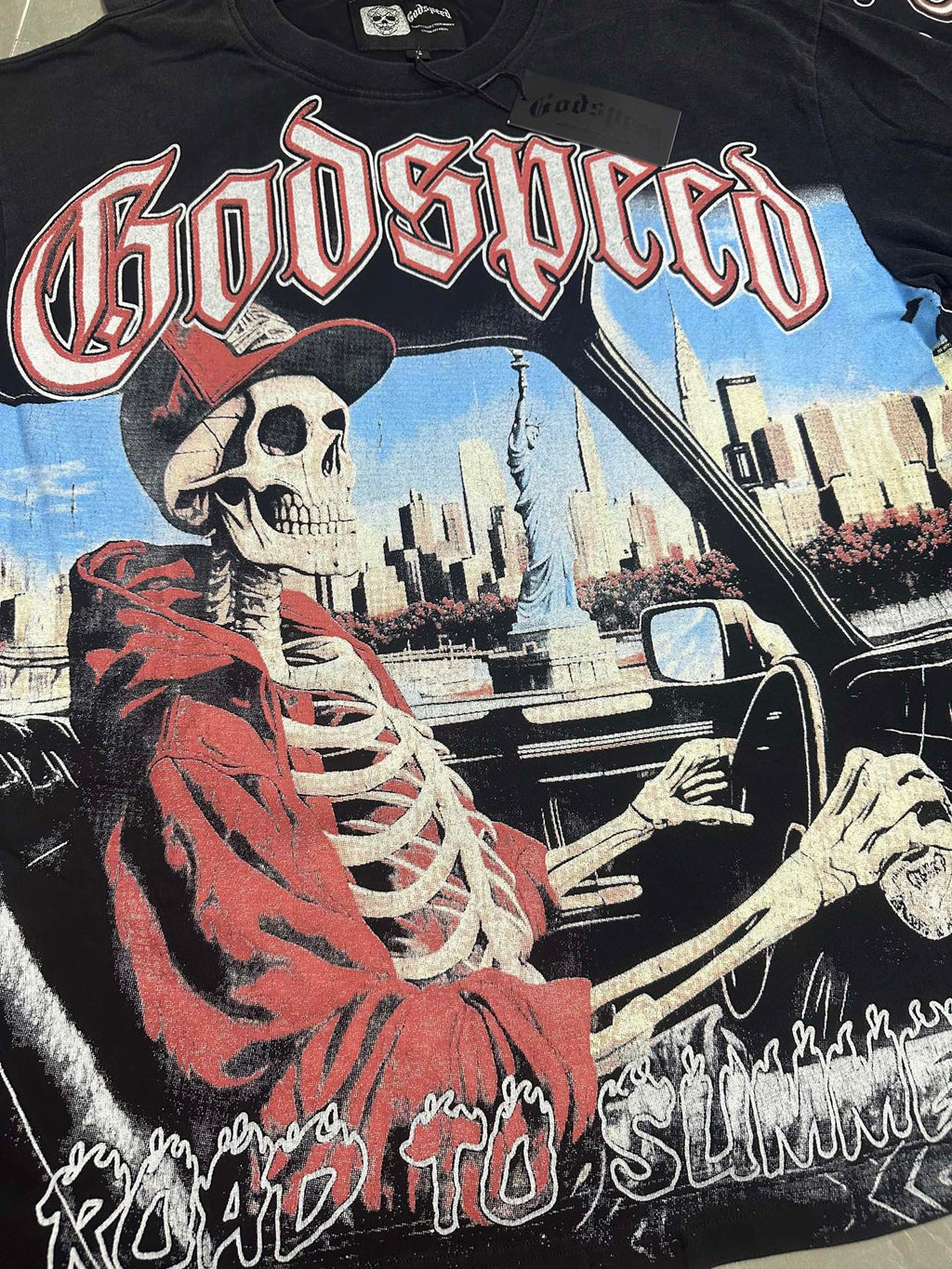 Godspeed Road To Summer Short Sleeve Tee (Washed Black)
