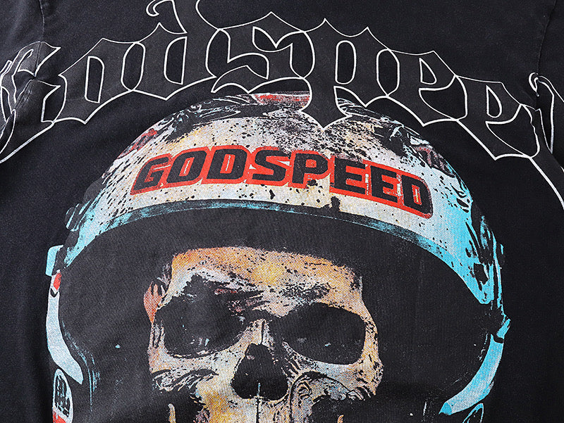 Godspeed Racer Skull Vintage Washed Graphic Tee