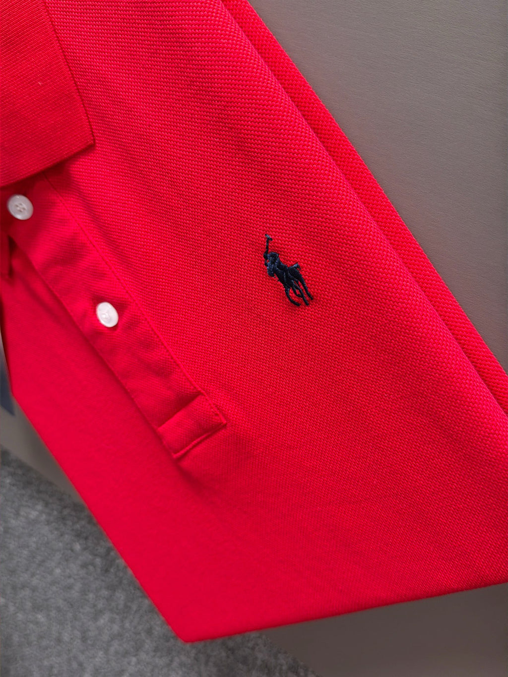 Kids Pique Knit Short‑Sleeve Polo Shirt Small Horse Embroidery Solid Red Casual Top