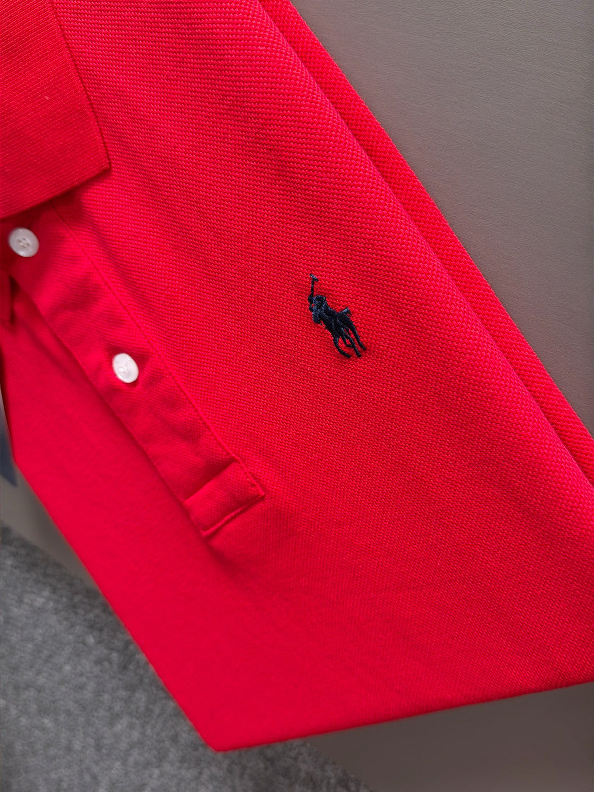 Kids Pique Knit Short‑Sleeve Polo Shirt Small Horse Embroidery Solid Red Casual Top