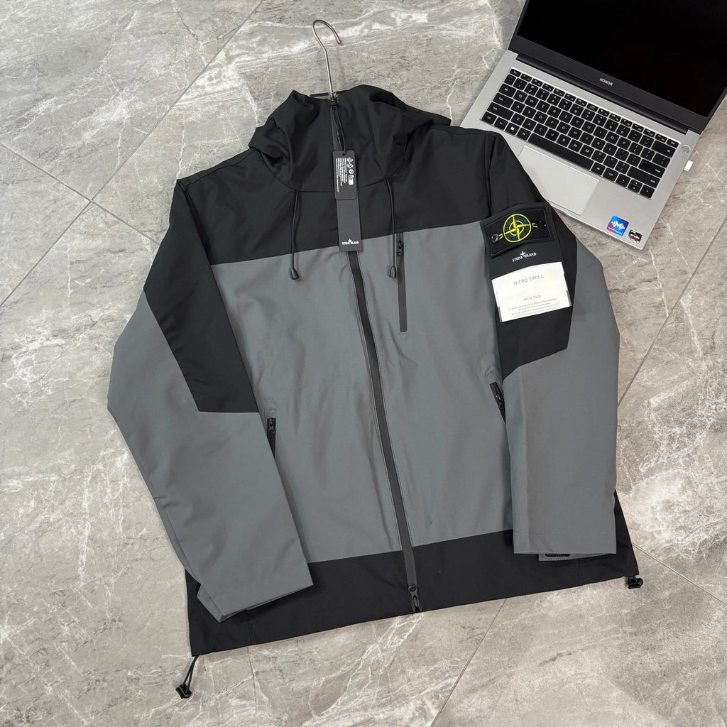 Stone Island Micro Twill Hooded Technical Shell Jacket with Compass Badge