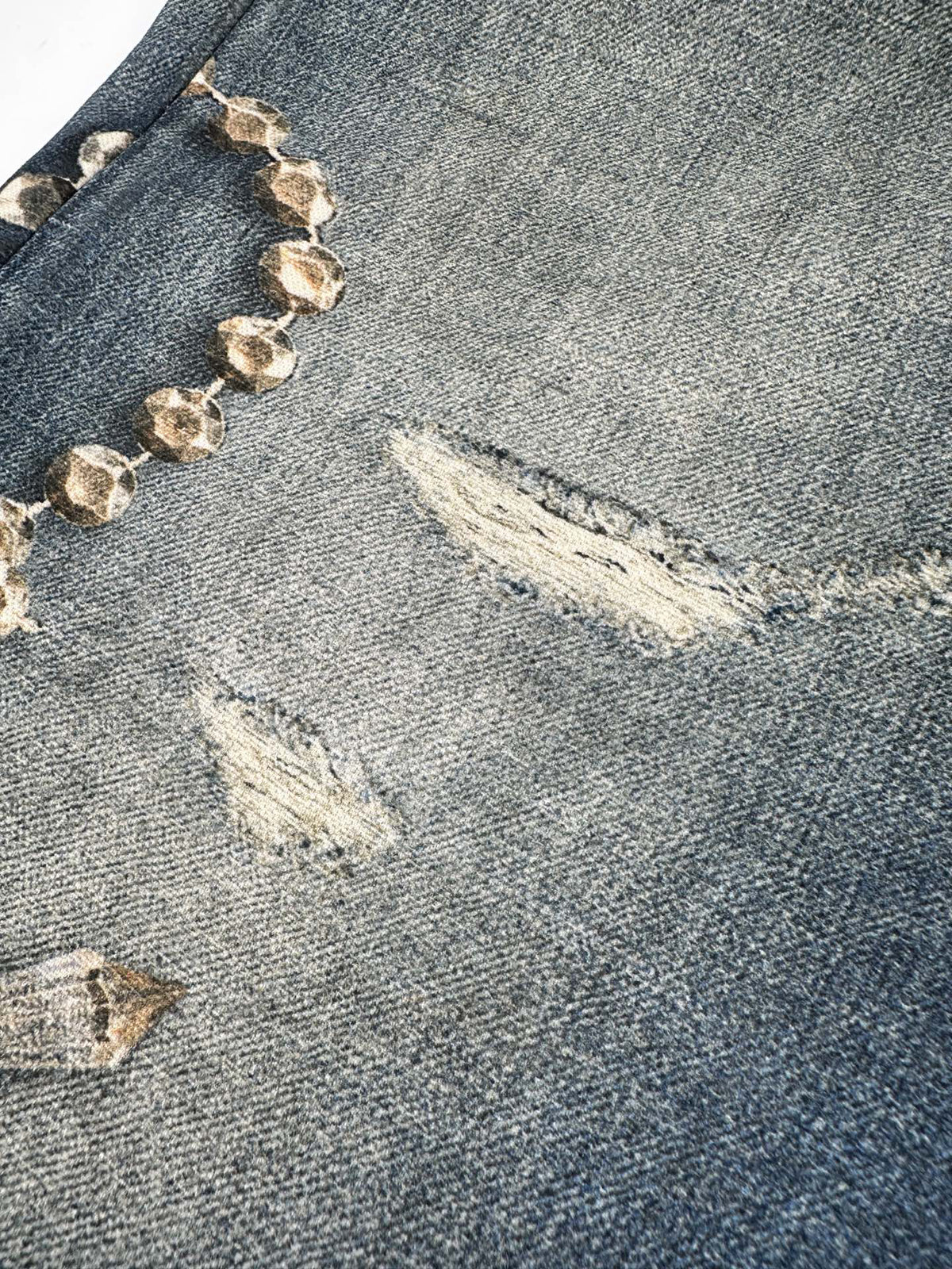 Acne Studios Ornate Graphic‑Print Wide‑Leg Denim Jeans