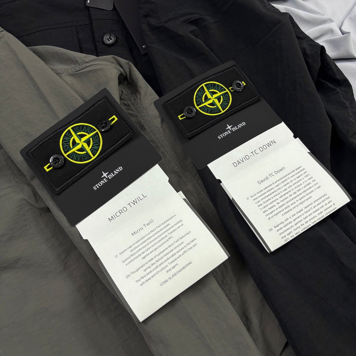 Stone Island Crinkle Nylon Overshirt with Flap Chest Pockets and Compass Badge