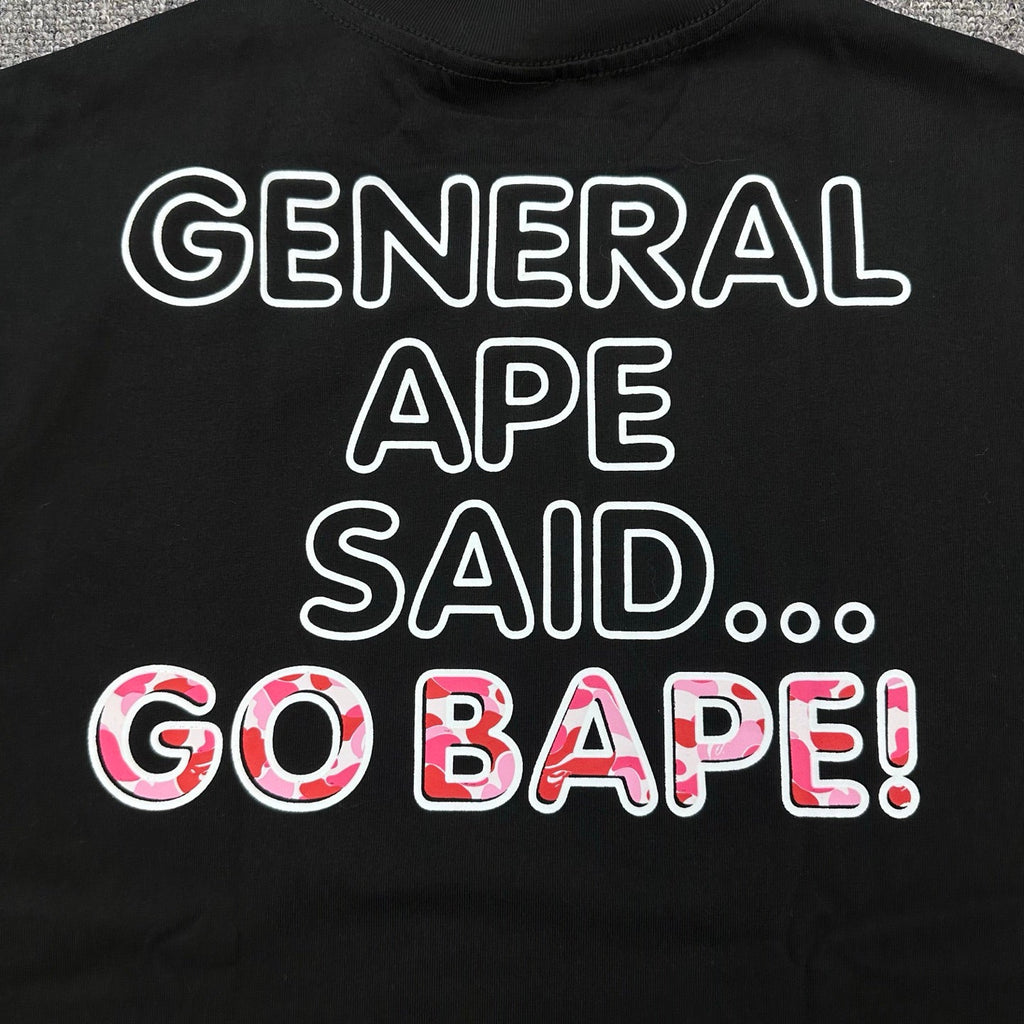 BAPE SS26 General Ape T-Shirt — White / Black