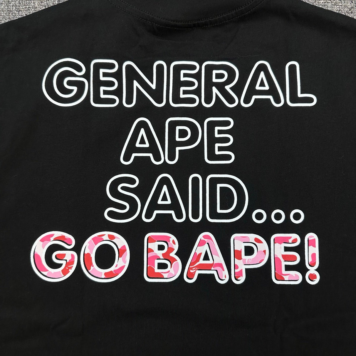 BAPE SS26 General Ape T-Shirt — White / Black