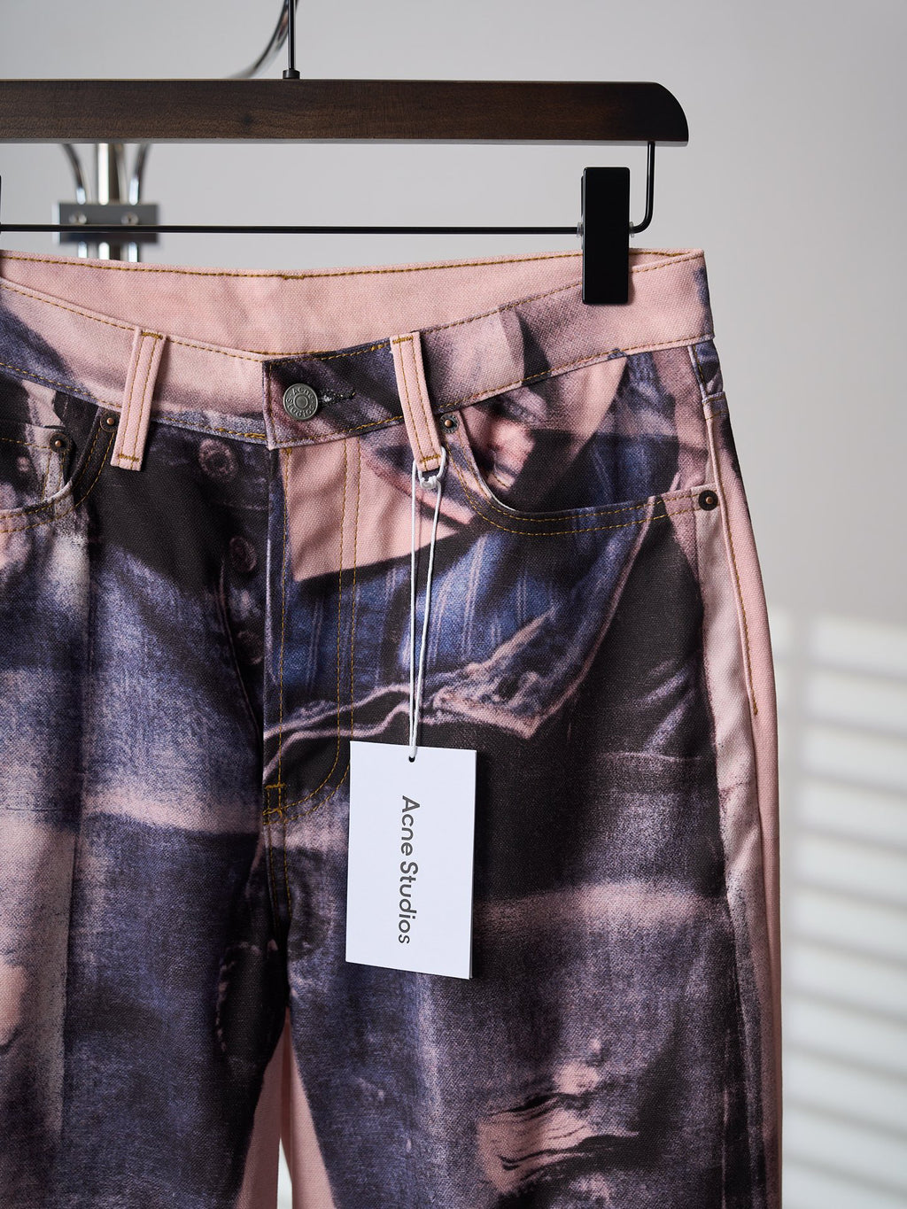 Acne Studios Unisex Printed Wide‑Leg Denim‑Style Trousers