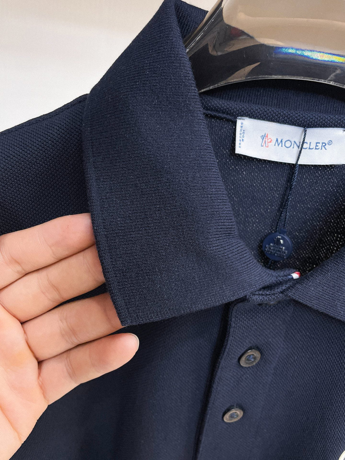 Moncler Badge Piqué Polo Shirt Navy