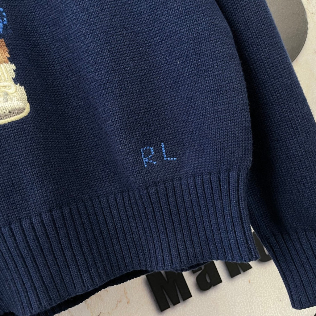 Ralph Lauren Men's Golf Polo Bear Crew‑Neck Knit Sweater