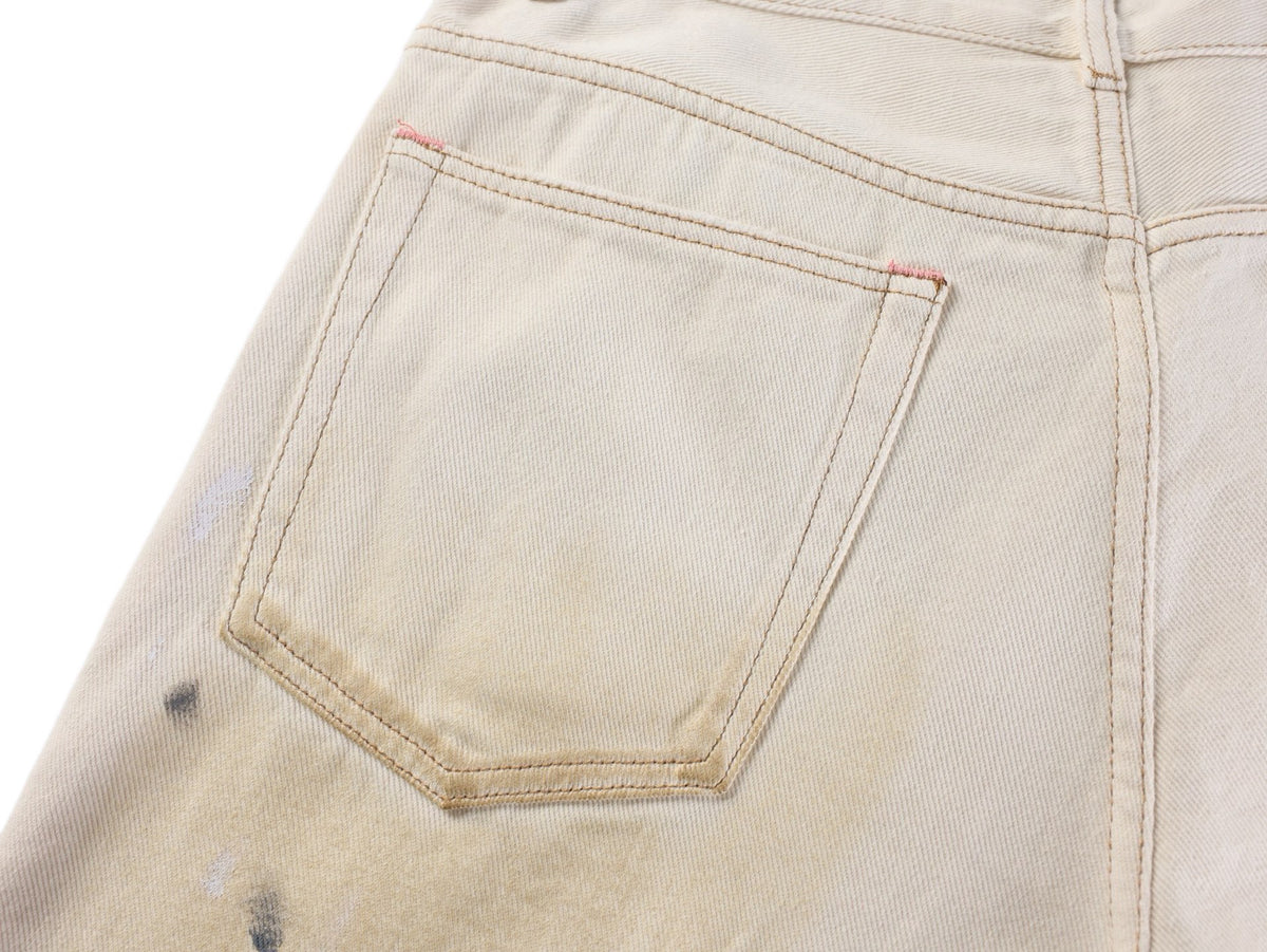 cne Studios Vintage Paint‑Splatter Denim Jort Shorts