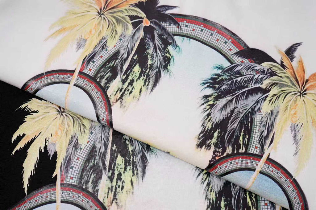 Amiri Tropical Beach Badge Graphic Crew‑Neck Short‑Sleeve T‑Shirt