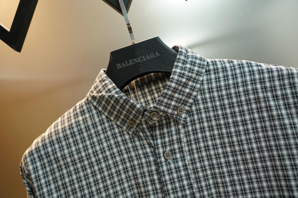 Acne Studios Check Patch‑Pocket Long‑Sleeve Button‑Down Shirt