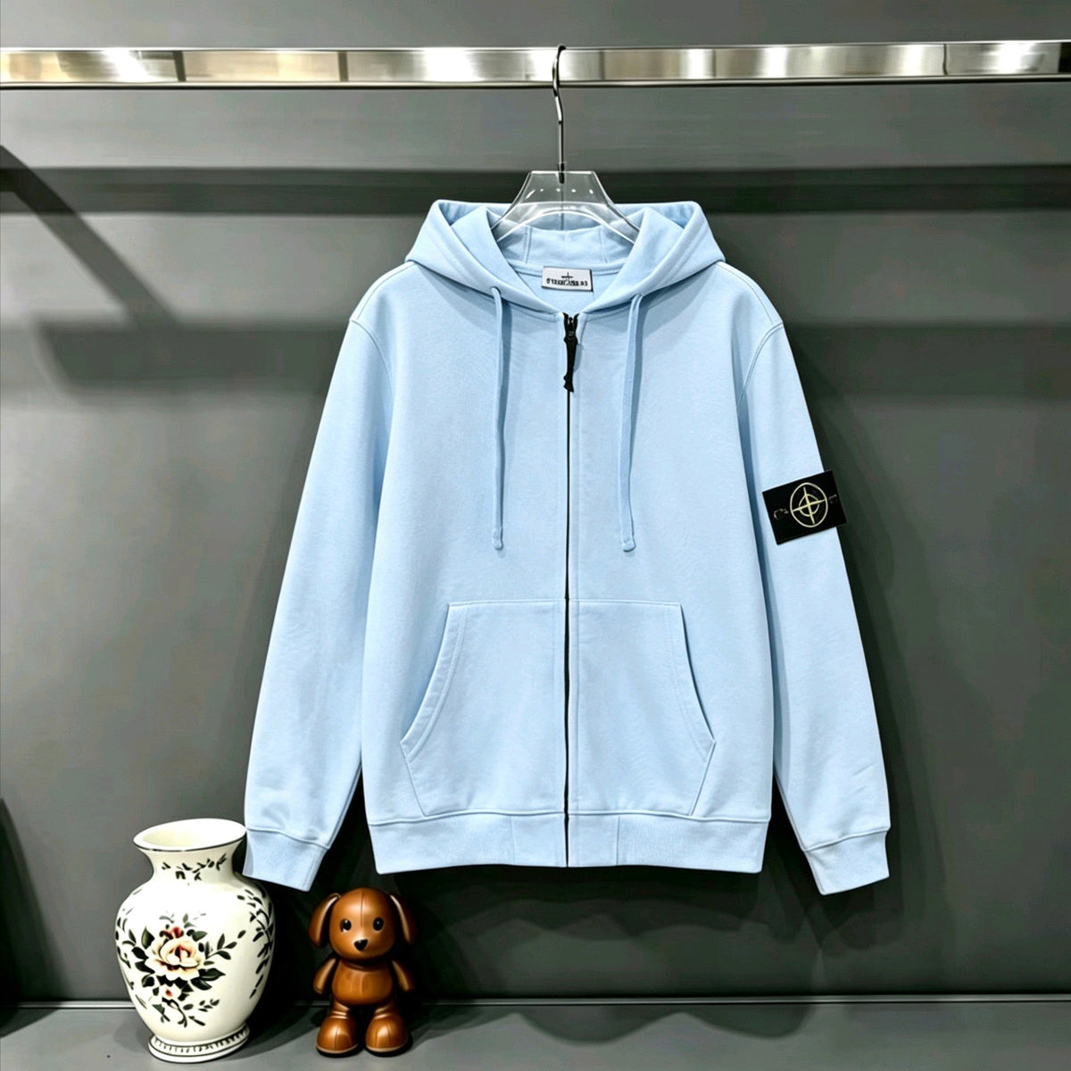 Stone Island Classic Compass Badge Full-Zip Hoodie Sweatshirt - 11 Colors