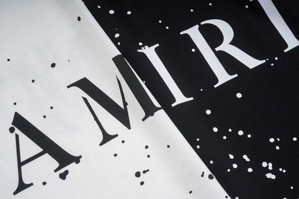 Amiri Bandana Splash Print Crew‑Neck Short‑Sleeve T‑Shirt