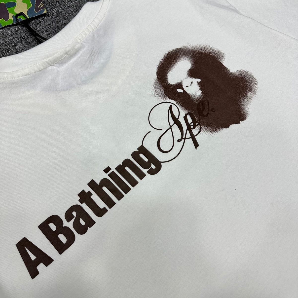 BAPE SS25 "A Bathing Ape" Watermark Script Logo Left Chest Oversized Heavyweight Unisex T-Shirt