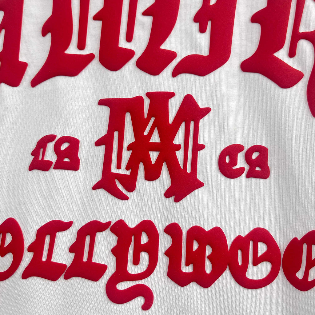AMIRI Gothic MA Monogram Chest Graphic Short‑Sleeve Tee