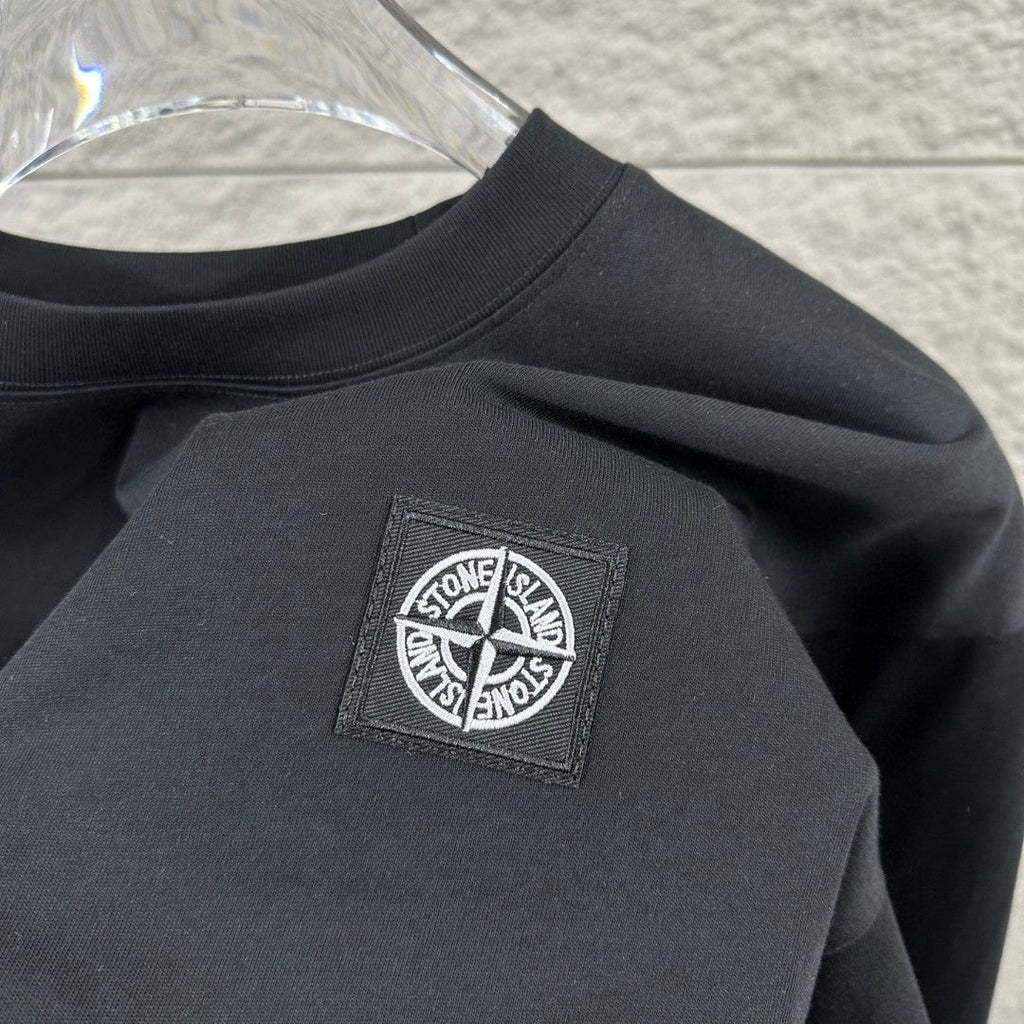 Stone Island Classic Compass Rose Woven Appliqué Badge T-Shirt - Left Chest Patch