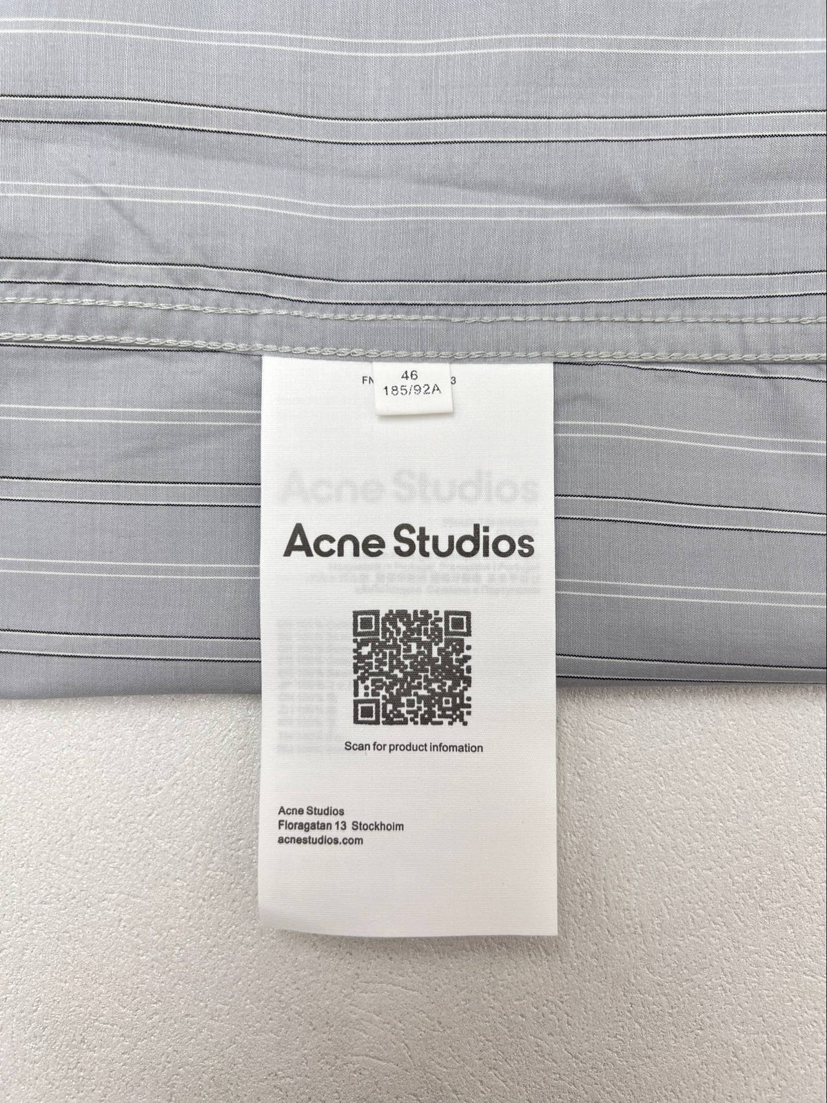 Acne Studios Vertical Stripe Oversized Long‑Sleeve Shirt