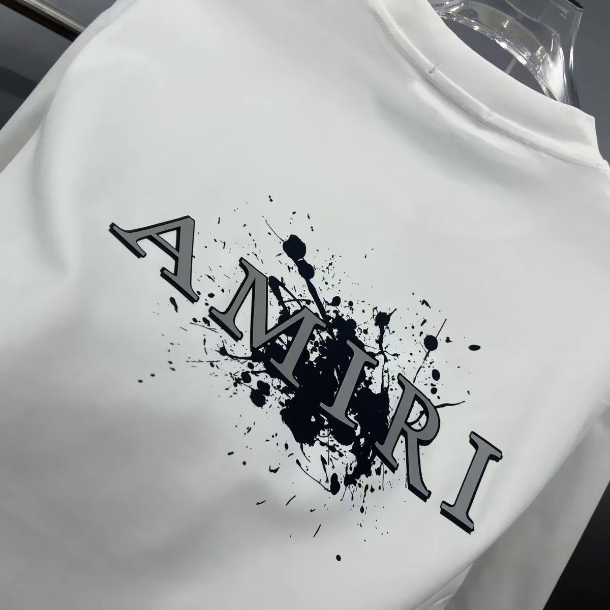 AMIRI Splatter Logo Graphic Crew-Neck Short-Sleeve T-Shirt