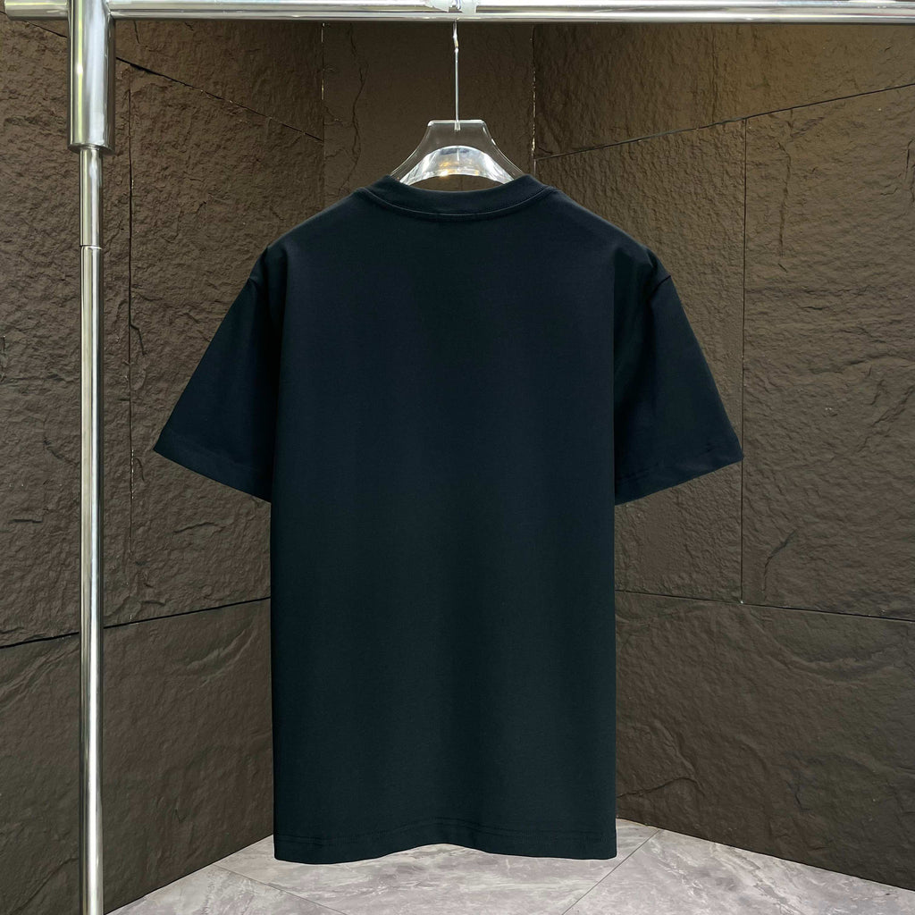 AMIRI Overlapped Stacked Logo Crew‑Neck Short‑Sleeve T‑Shirt