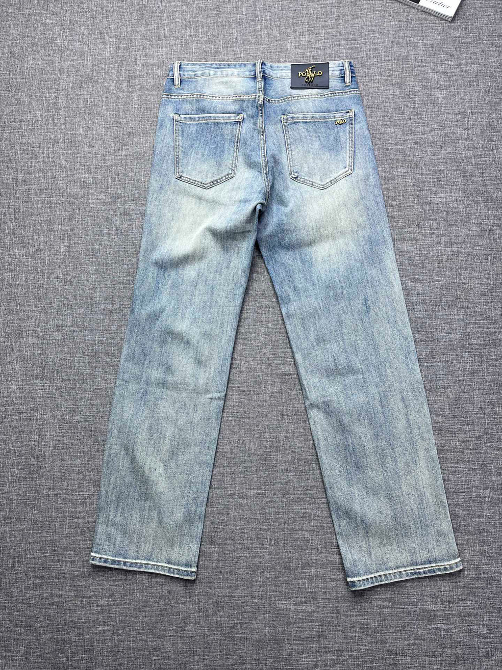 Ralph Lauren Men's Light Washed Wide‑Leg Denim Jeans