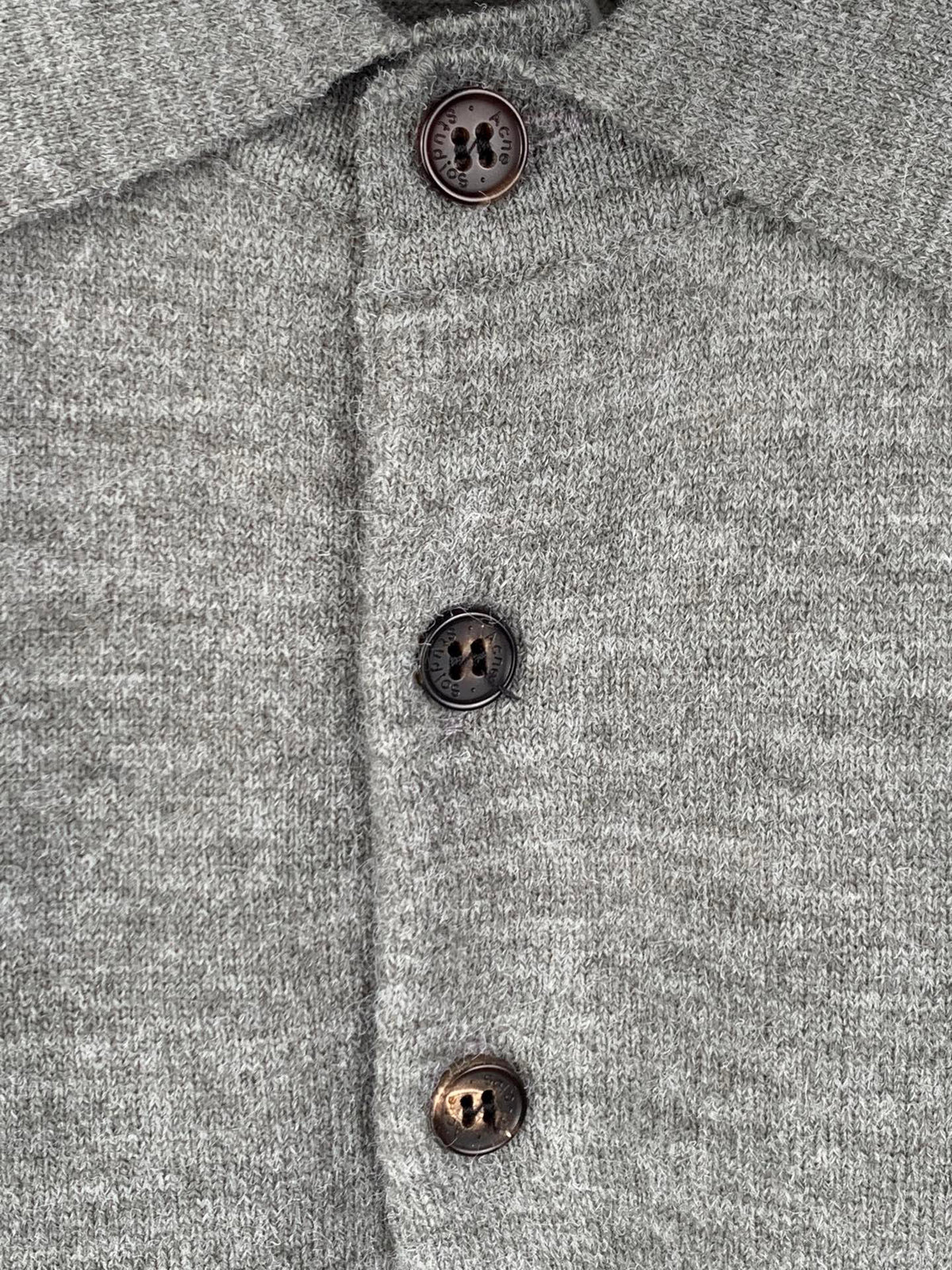 Acne Studios Long‑Sleeve Knit Polo Sweater