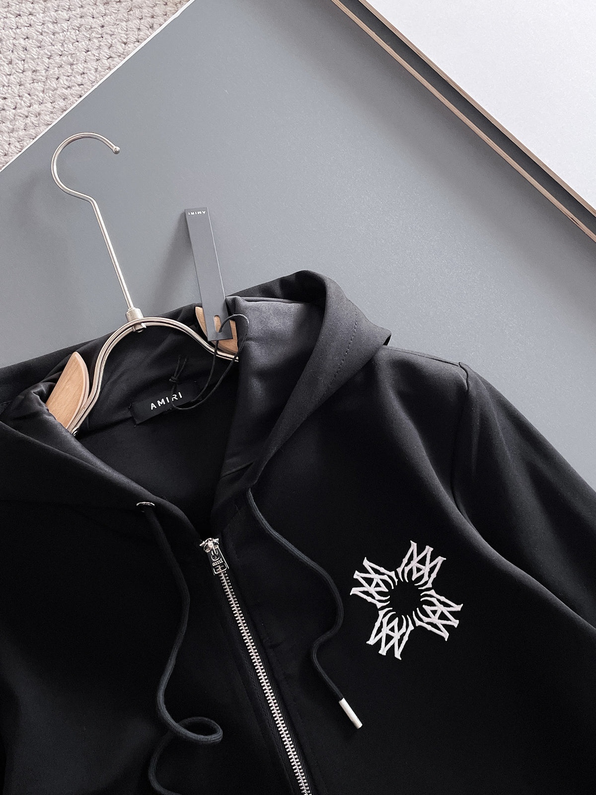 AMIRI Symmetrical Tribal Graphic Zip‑Up Hoodie & Jogger Tracksuit Set