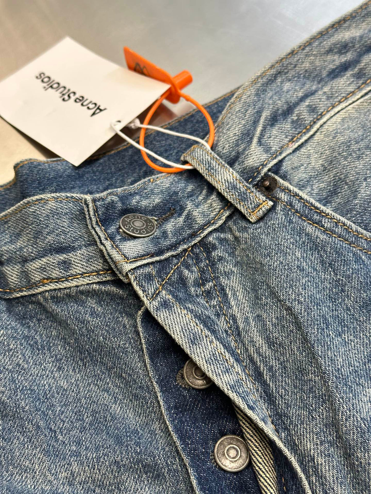 Acne Studios Distressed Wide‑Leg Denim Jeans
