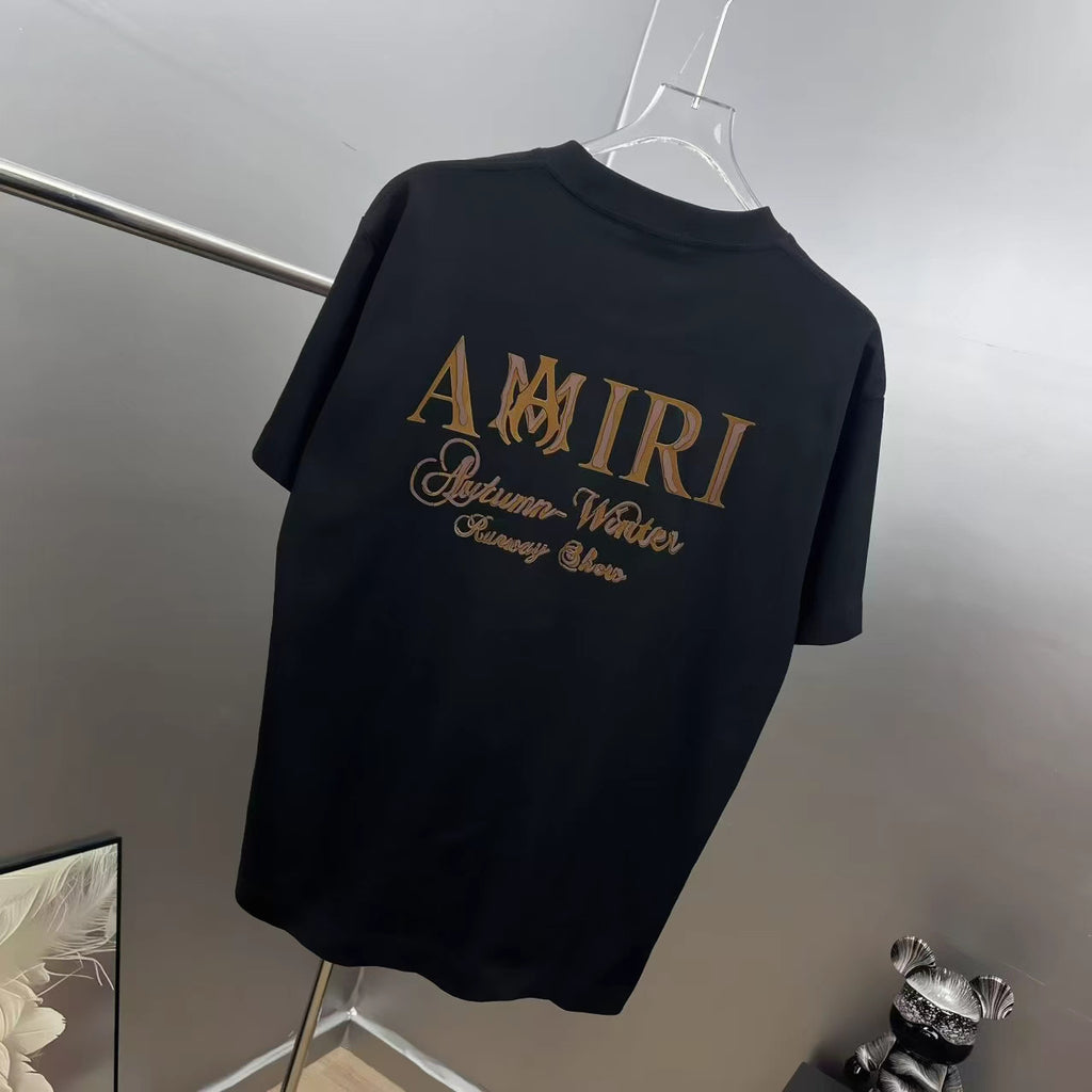 AMIRI Autumn‑Winter Runway Show Graphic Crew Neck Short‑Sleeve T‑Shirt
