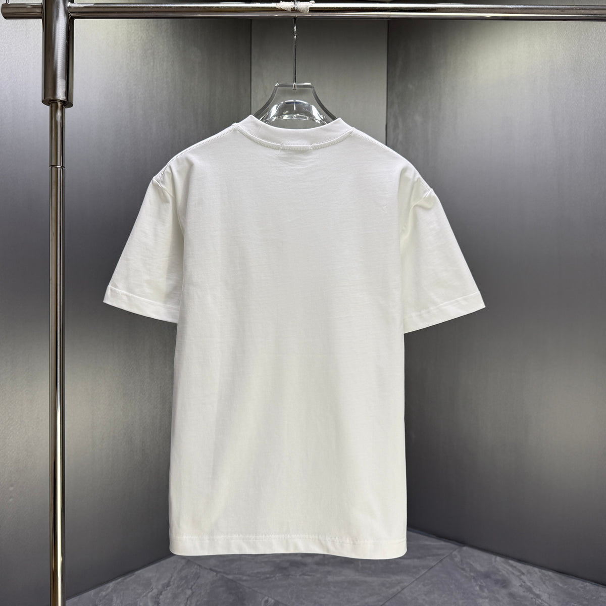 AMIRI Perforated Collegiate Logo Crew‑Neck Short‑Sleeve T‑Shirt