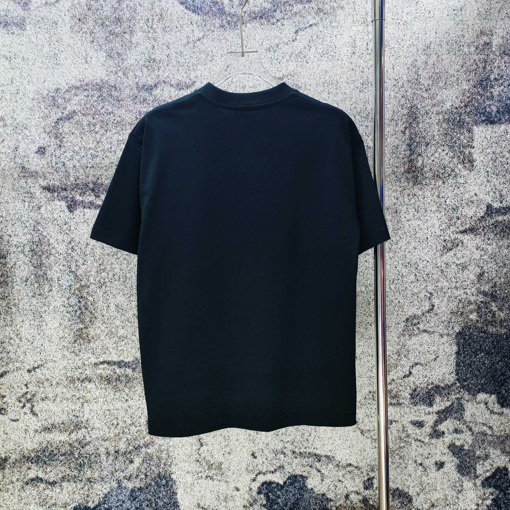 Men's Crew‑Neck Short‑Sleeve T‑Shirt with Small Blue Pony Embroidery