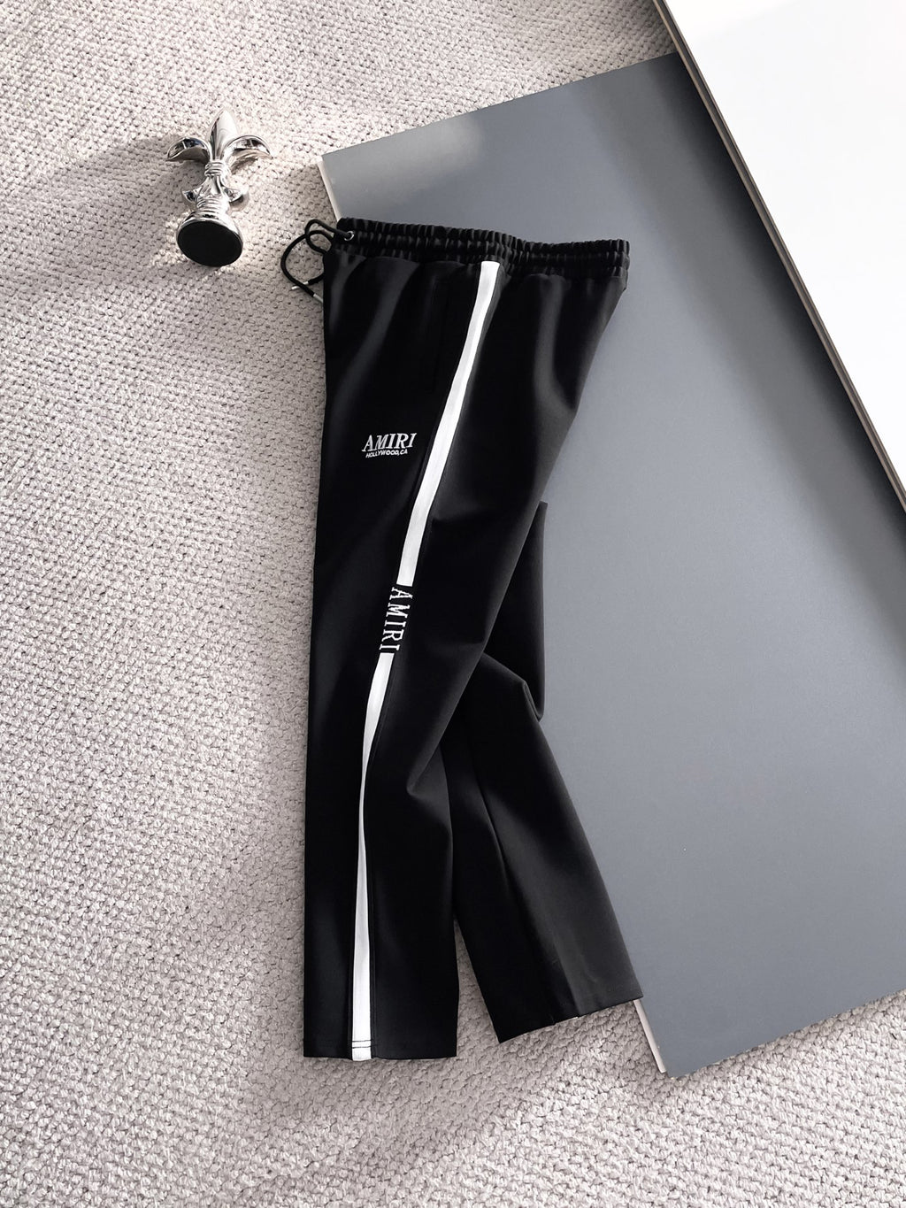 AMIRI Hollywood‑CA Embroidered Stripe Track Jacket & Straight‑Leg Track Pants Tracksuit Set