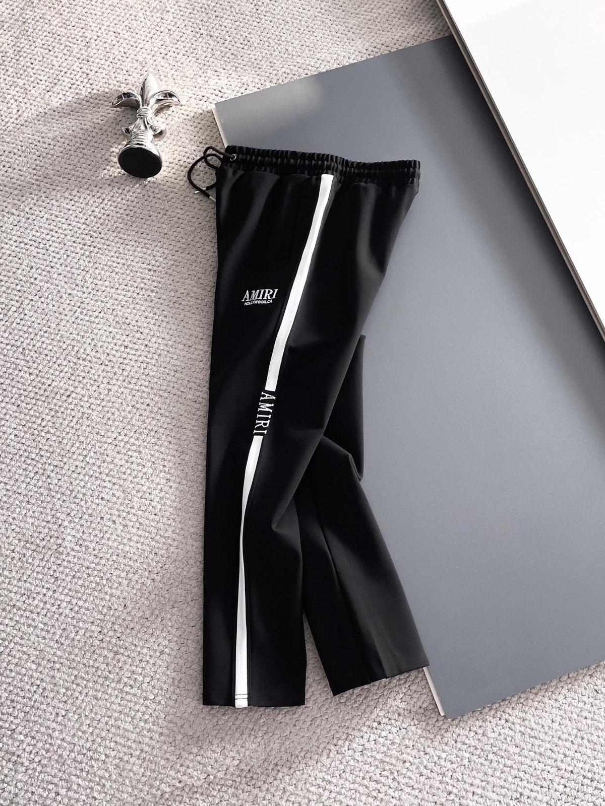 AMIRI Hollywood‑CA Embroidered Stripe Track Jacket & Straight‑Leg Track Pants Tracksuit Set
