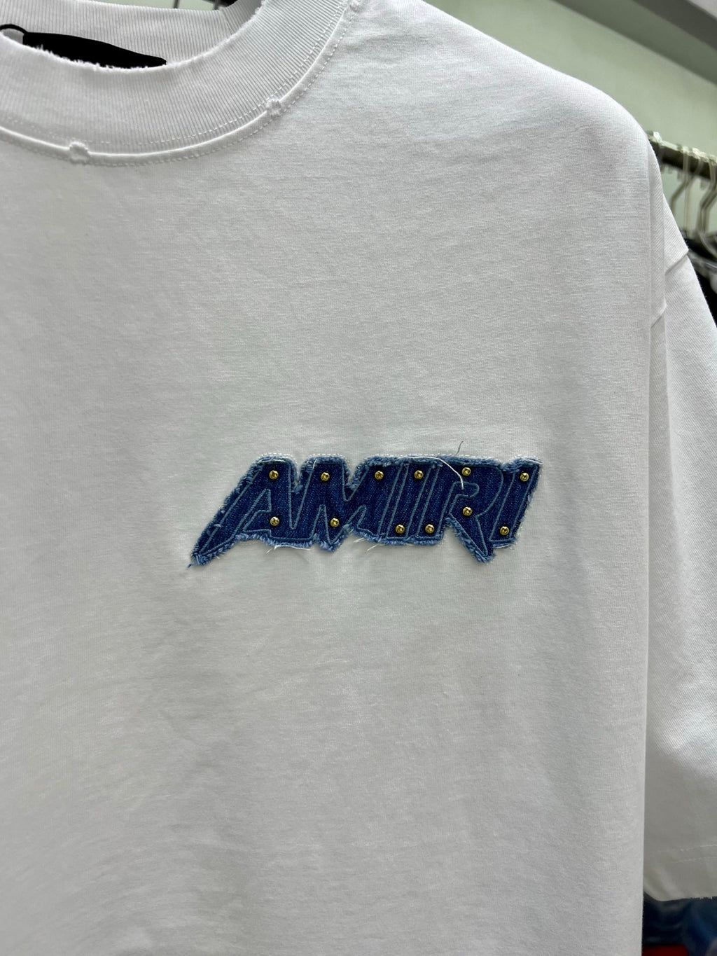 AMIRI Denim Patch MA Logo Short-Sleeve Crew Neck T-Shirt