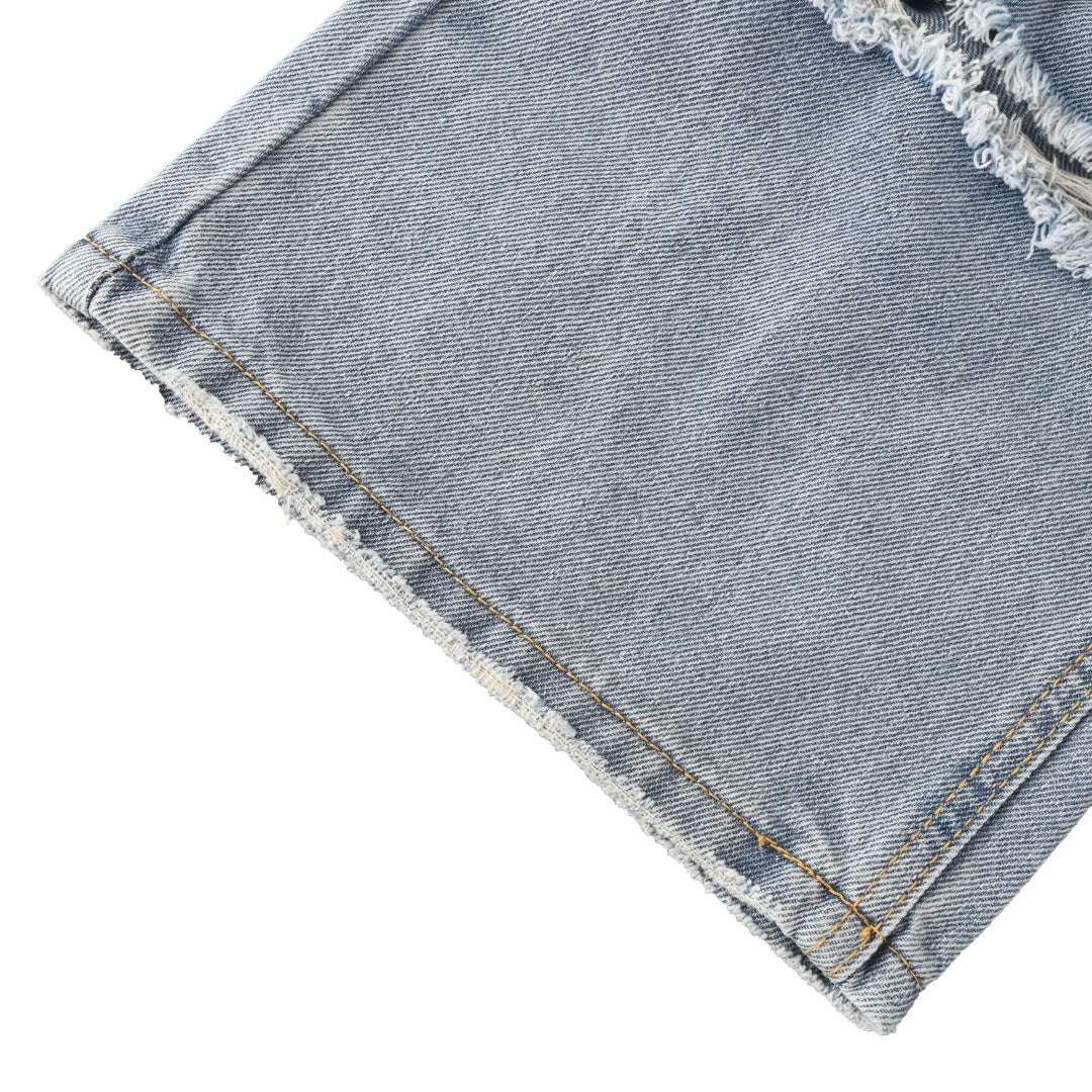 Acne Studios Multi‑Ripped Wide‑Leg Jeans