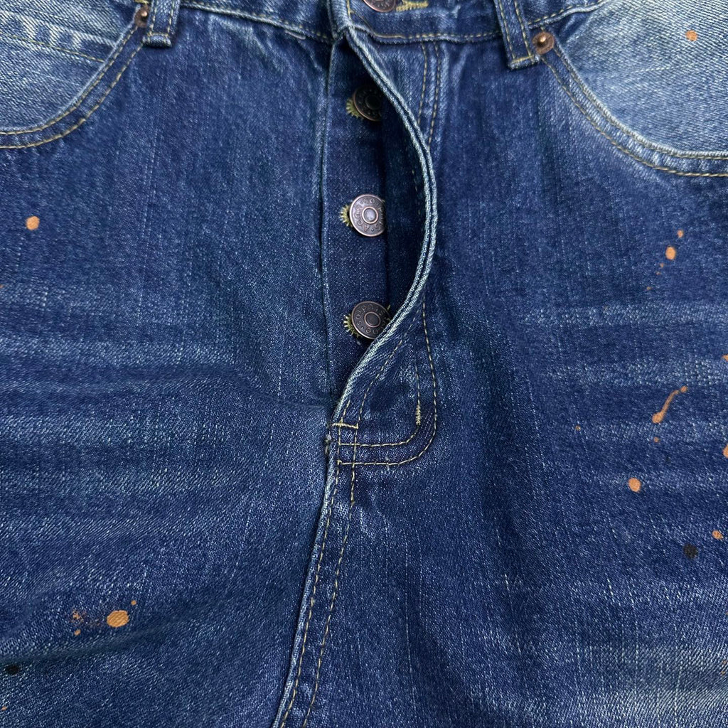 Acne Studios Paint‑Splatter Distressed Straight‑Leg Jeans