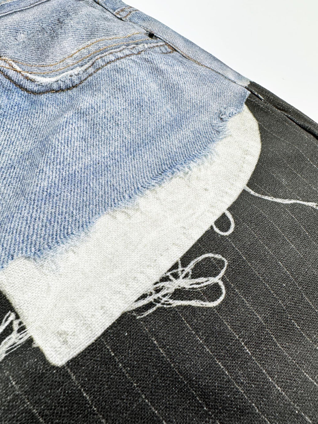 Acne Studios Patchwork Distressed Wide‑Leg Jeans