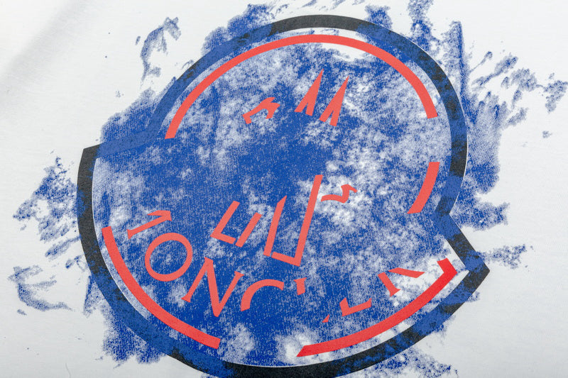 Moncler Watercolor Graffiti Logo Graphic Tee White