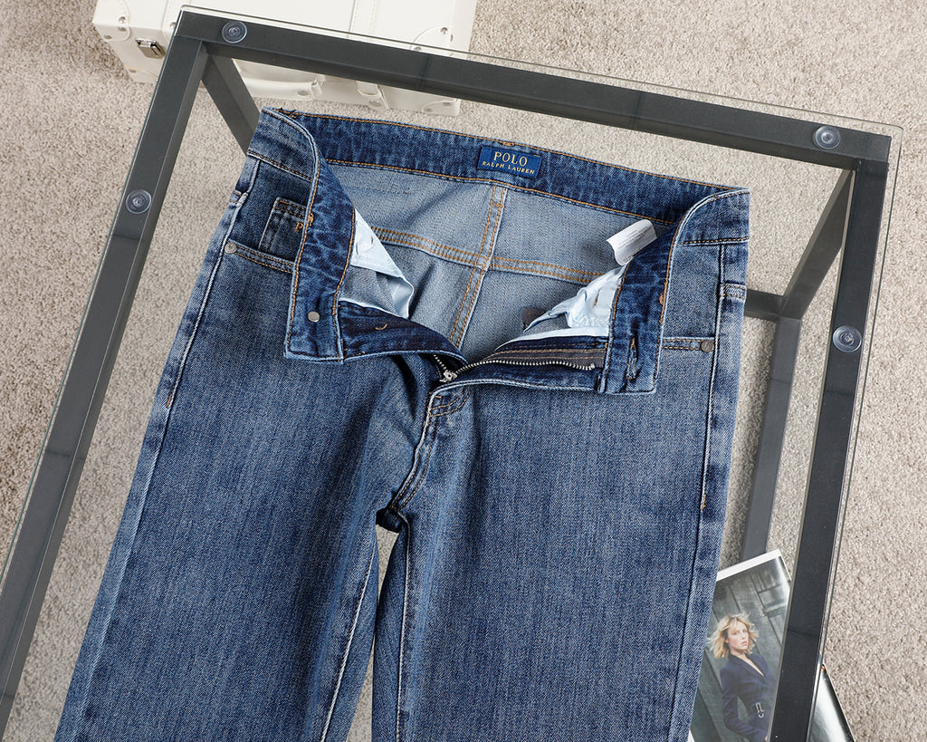 Men's Classic Straight‑Leg Denim Jeans Vintage Washed Casual Blue Pants